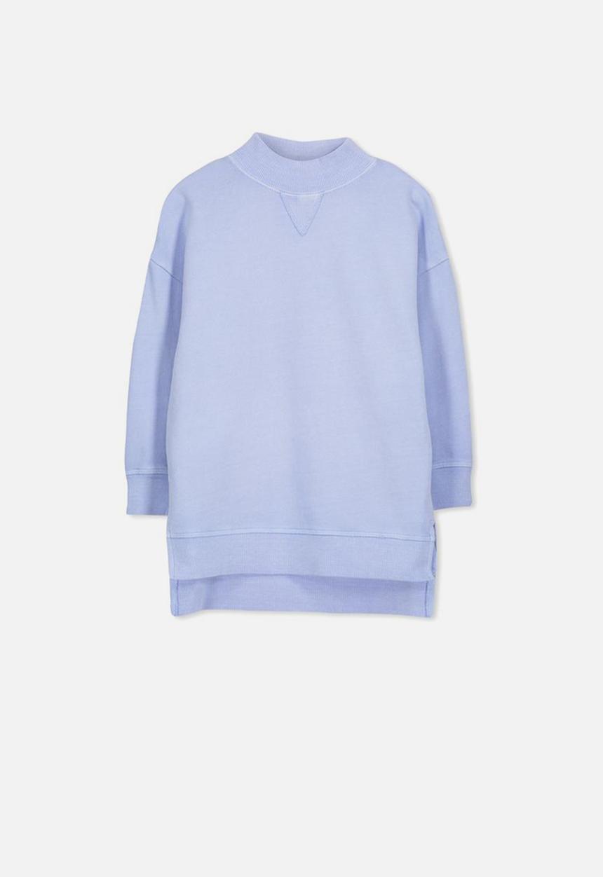 Cotton On - Olivia oversize high neck fleece top - blue
