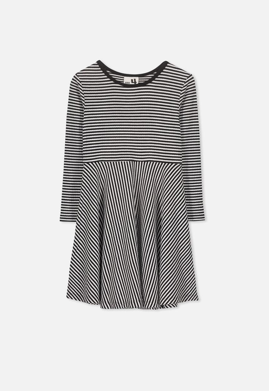 Cotton On - Riley long sleeve stripe dress - black & white