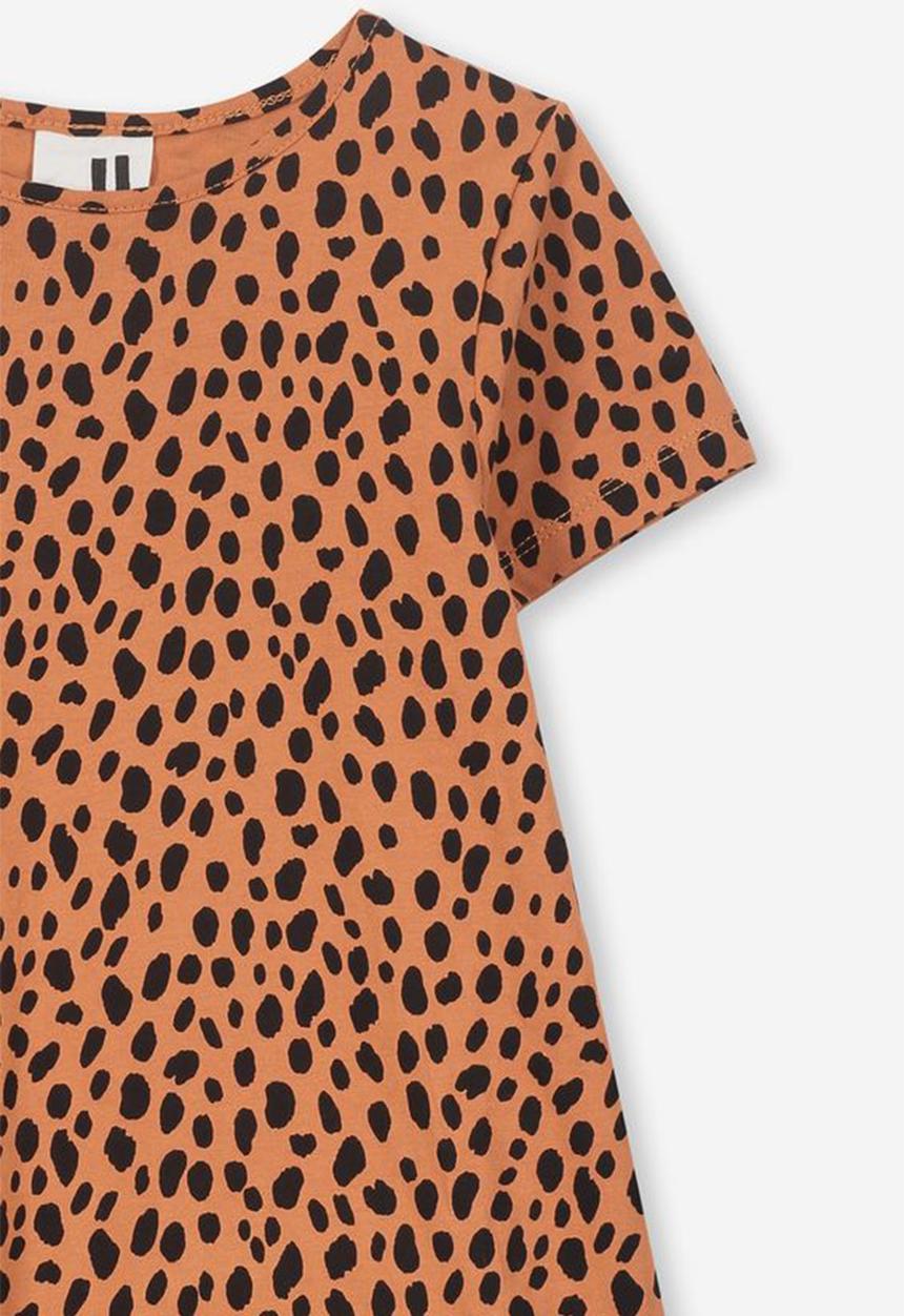 Cotton On - Joss short sleeve animal print dress - beige & black