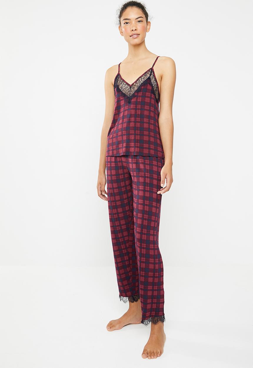 New Look - M&M check trouser - red & navy