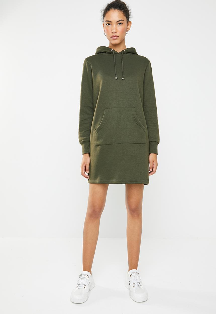 Brave Soul - Hooded jumper dress - green
