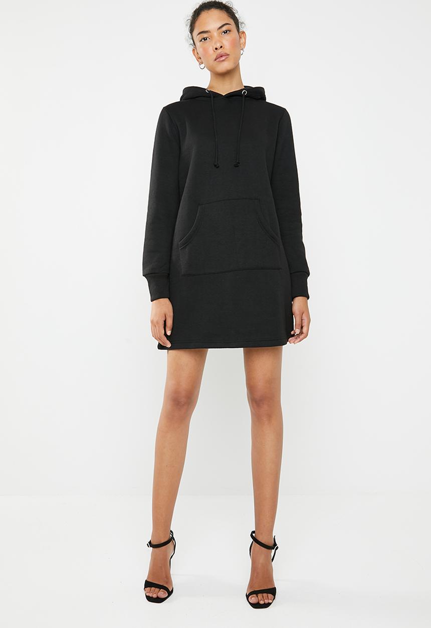 Brave Soul - Hooded jumper dress - black
