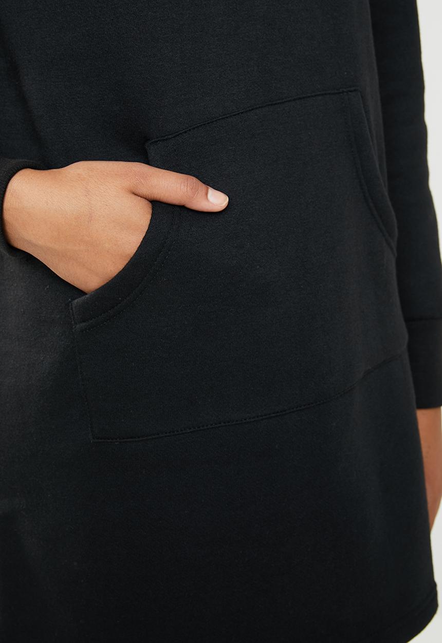 Brave Soul - Hooded jumper dress - black