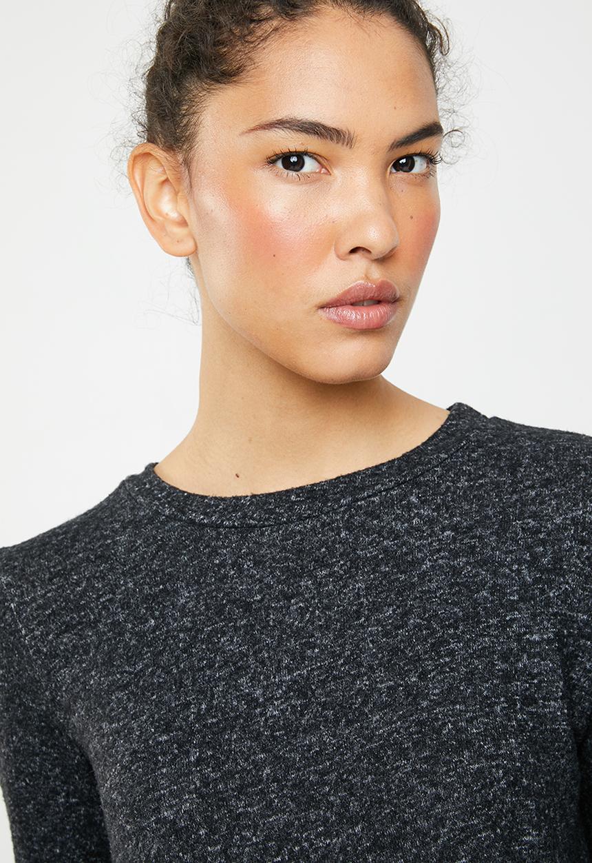Brave Soul - Long sleeve top with bell sleeves - charcoal