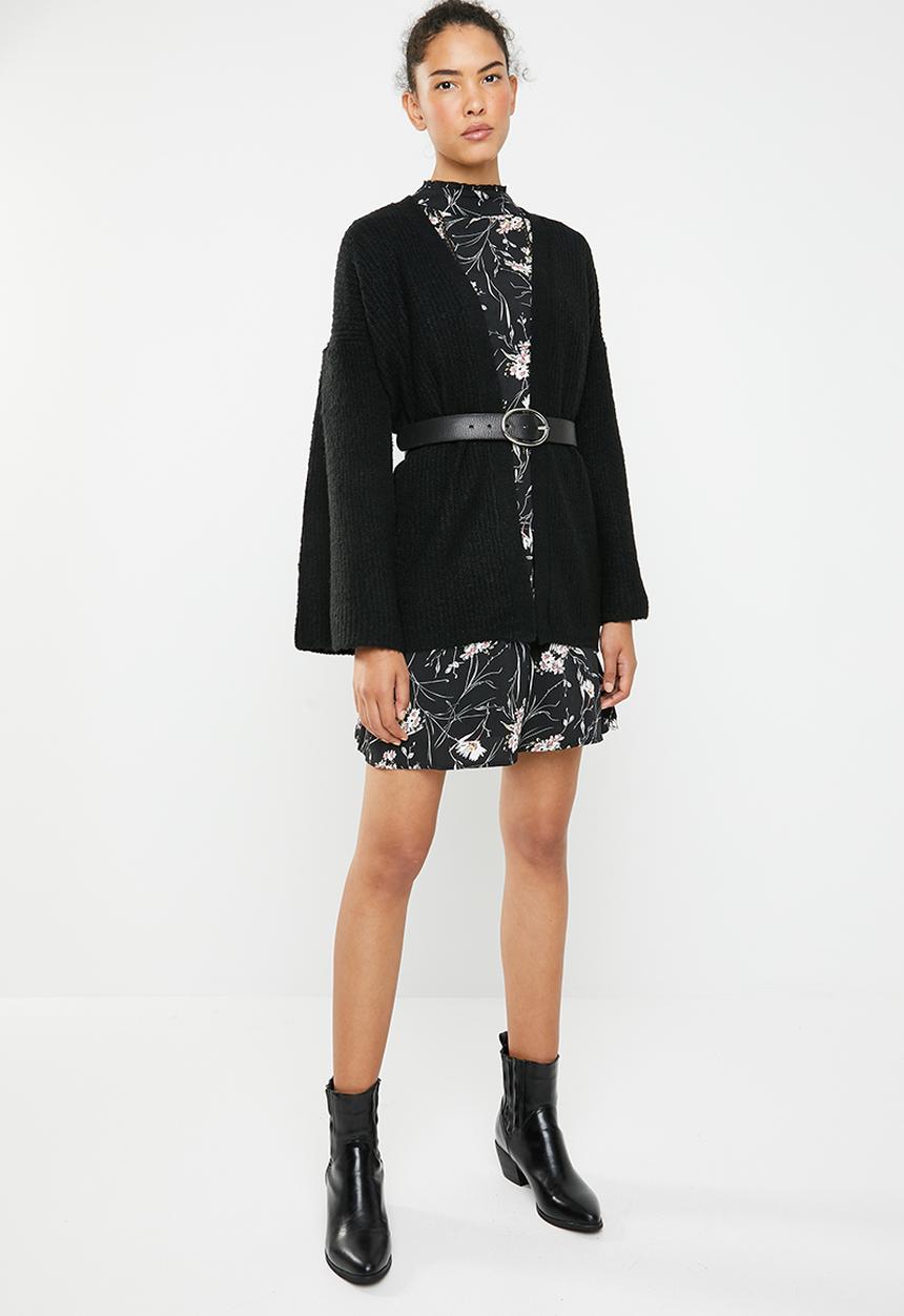 Brave Soul - Flared sleeve cardigan - black