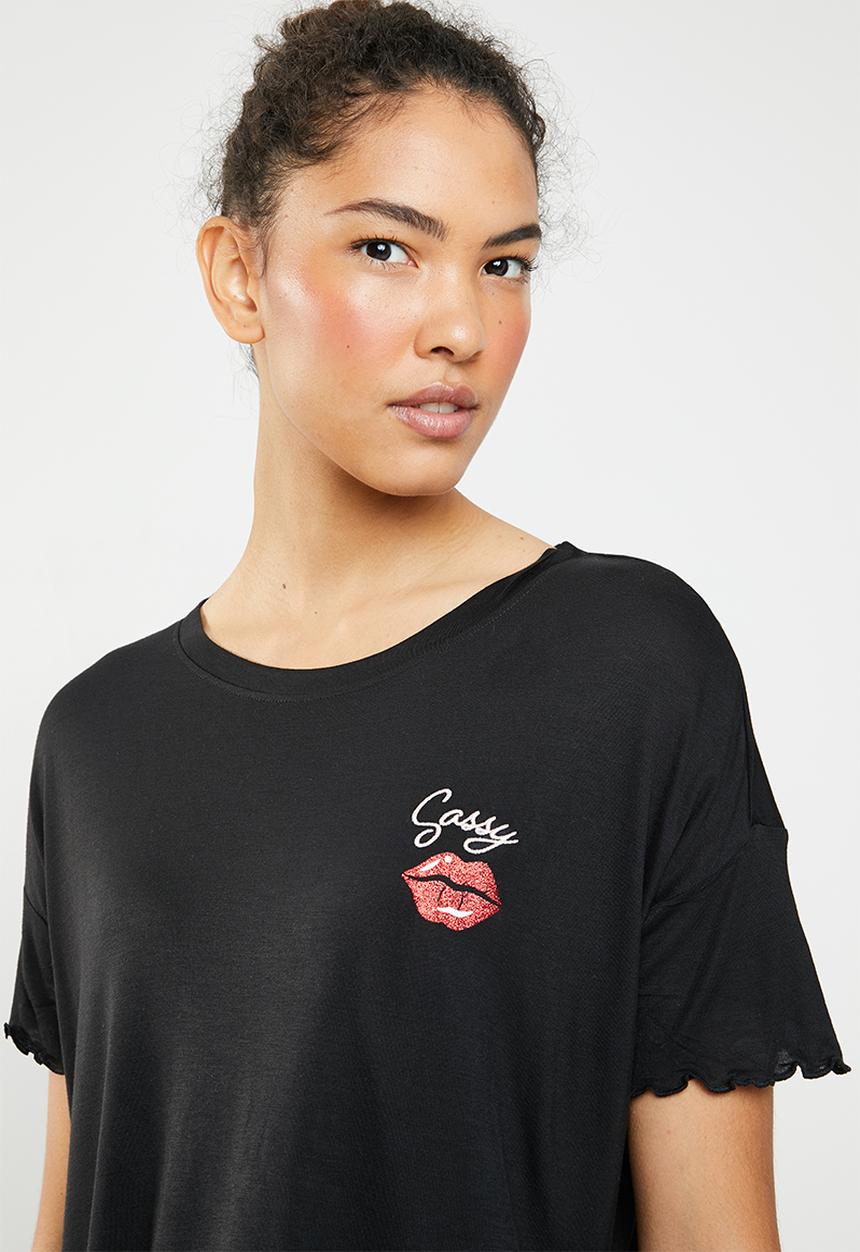 New Look - Sassy lips shorts pj set - multi