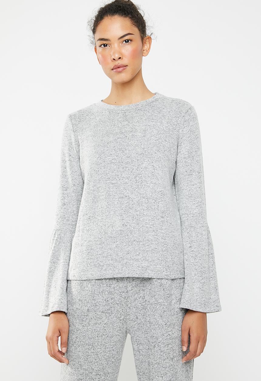 Brave Soul - Long sleeve top with bell sleeves - grey 