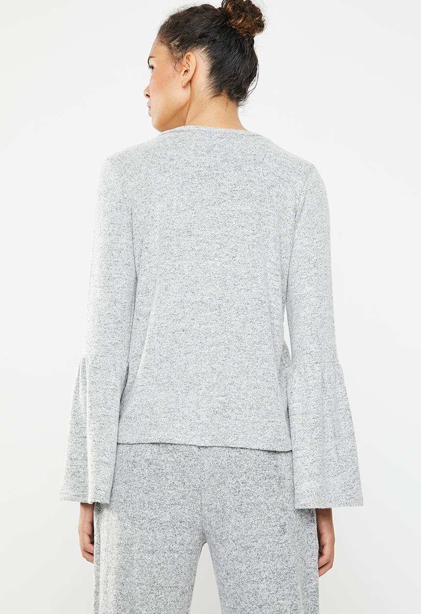 Brave Soul - Long sleeve top with bell sleeves - grey 