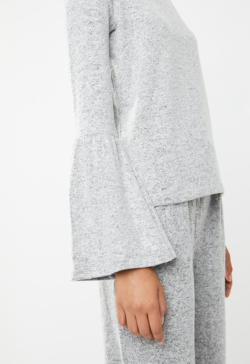 Brave Soul - Long sleeve top with bell sleeves - grey 