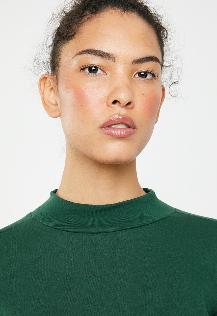 Brave Soul - Long sleeve roll neck with side stripe - green