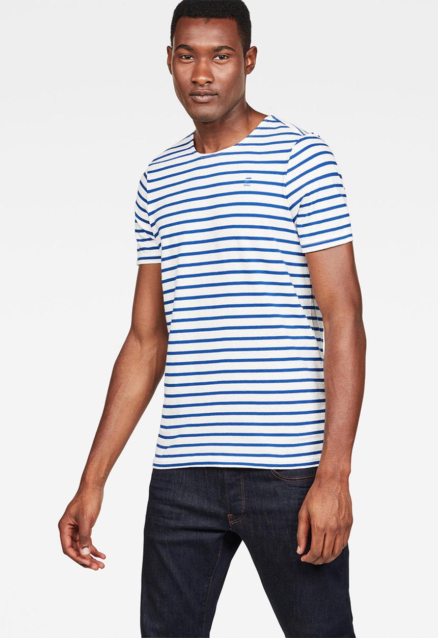 G-STAR - Xartto slim fit tee - blue & white