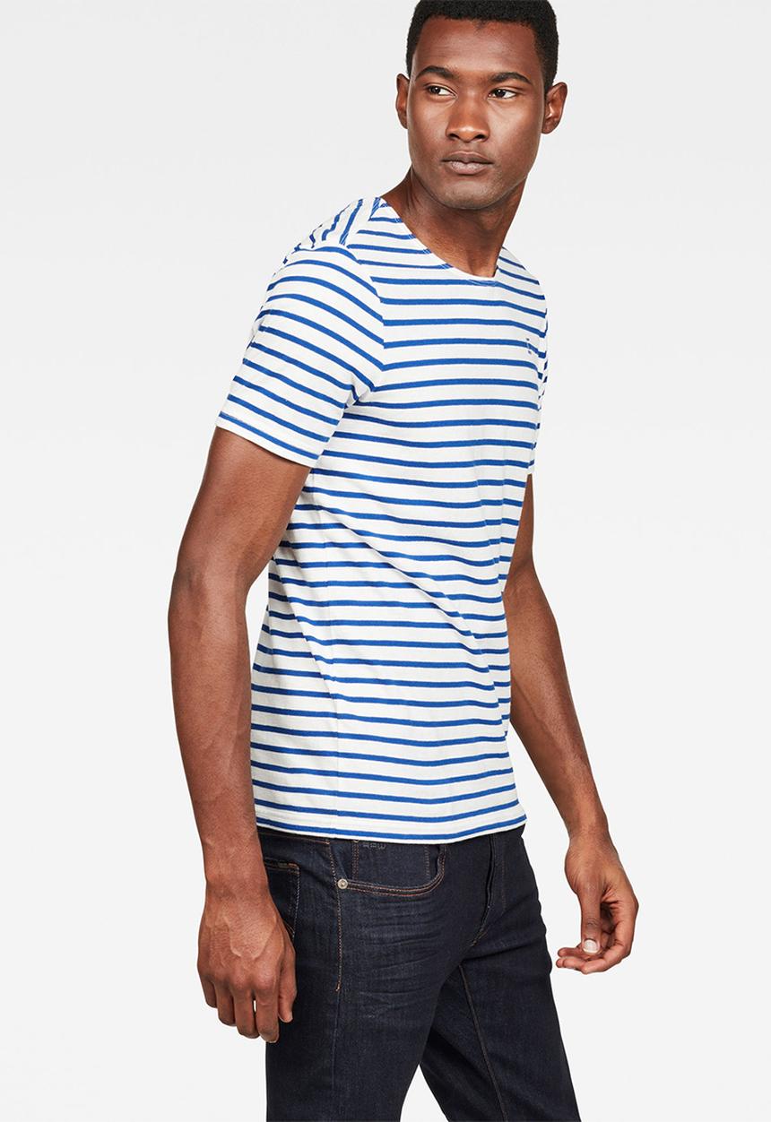 G-STAR - Xartto slim fit tee - blue & white