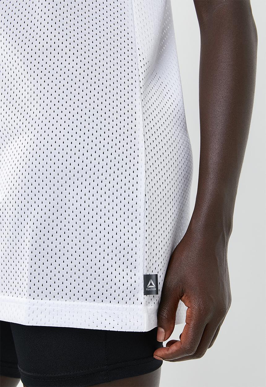 Reebok - Workout MYT mesh basketball tank - white