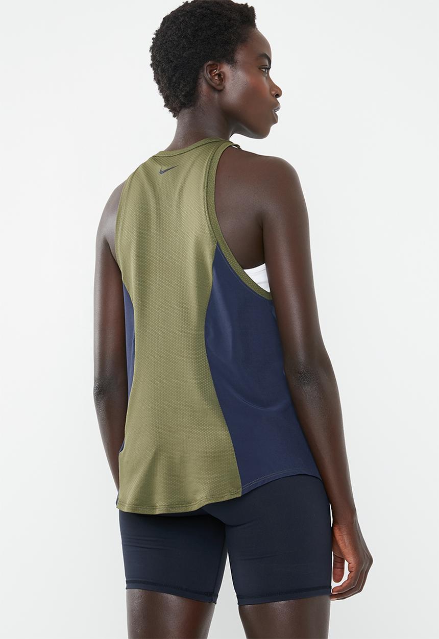 Nike - Nk tank cut in knit wvn - green & navy