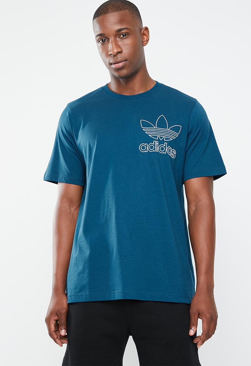 adidas Originals -  Outline crew short sleeve tee - blue & white