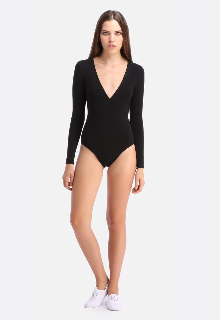 American Apparel - Cotton Spandex Jersey Cross-V Bodysuit