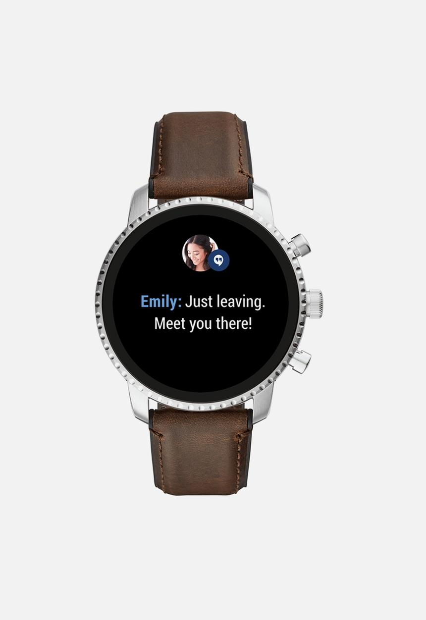 Fossil - Gen 4 smartwatch - explorist HR brown leather