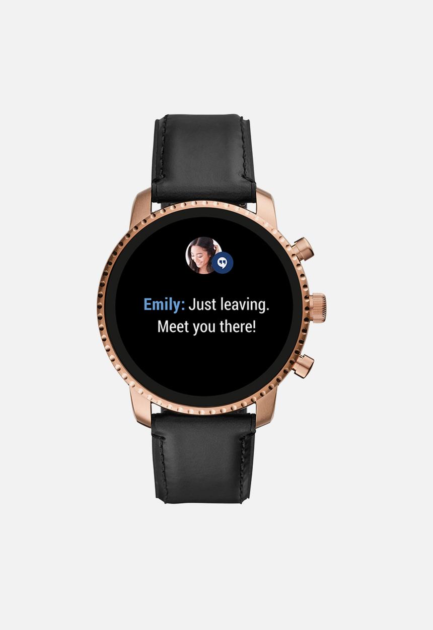 Fossil - Gen 4 smartwatch - explorist HR black leather