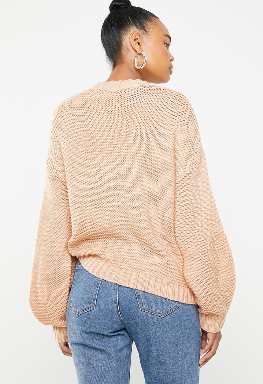 Missguided - Cable knitted jumper - peach