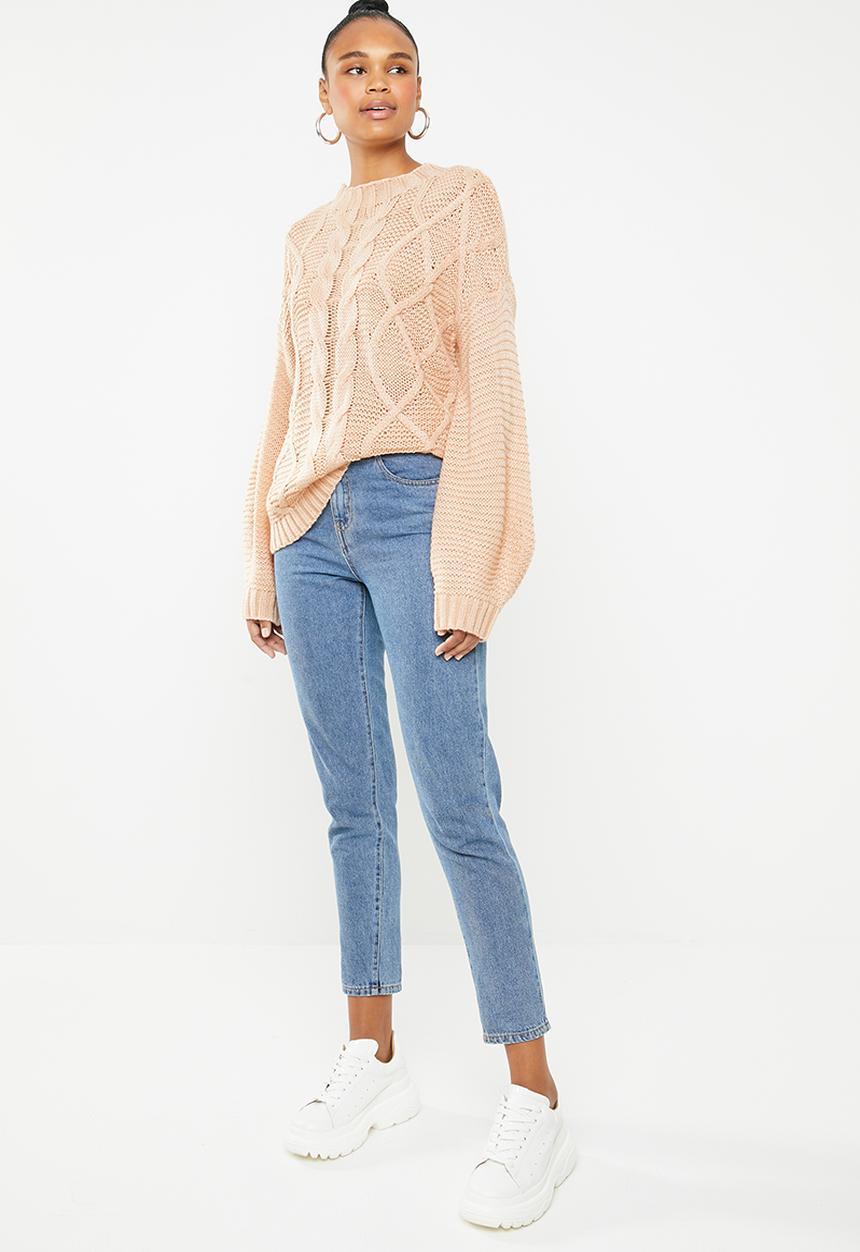 Missguided - Cable knitted jumper - peach