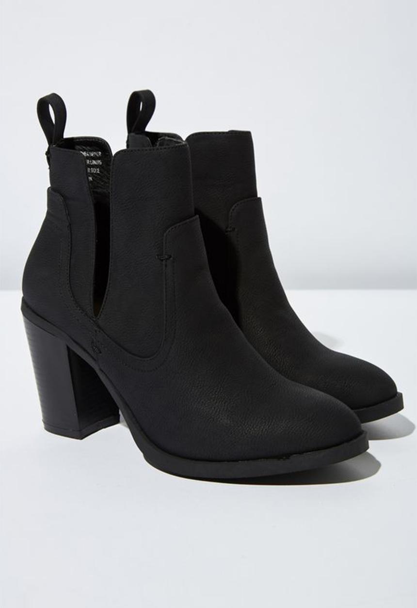 Cotton On - Faux suede cut out boot - black
