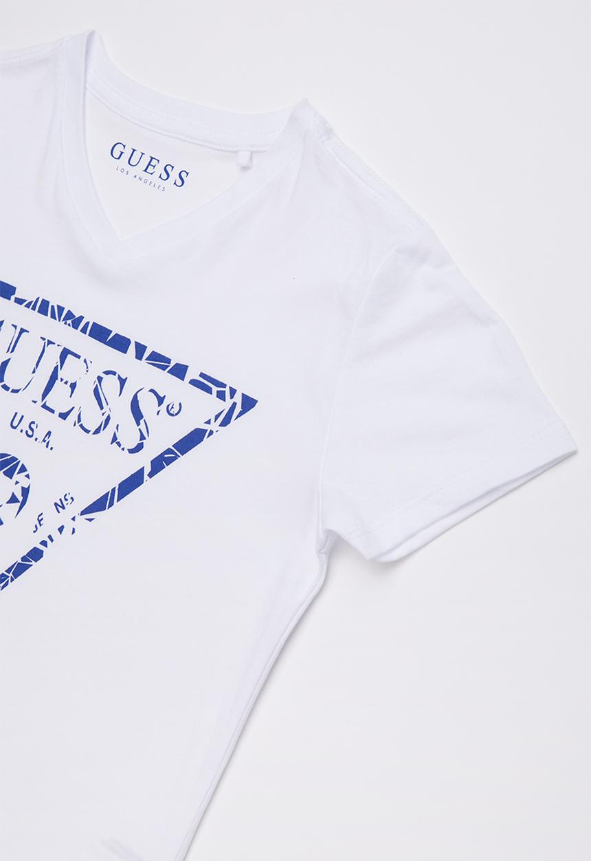GUESS - Short sleeve cracked tri tee - white