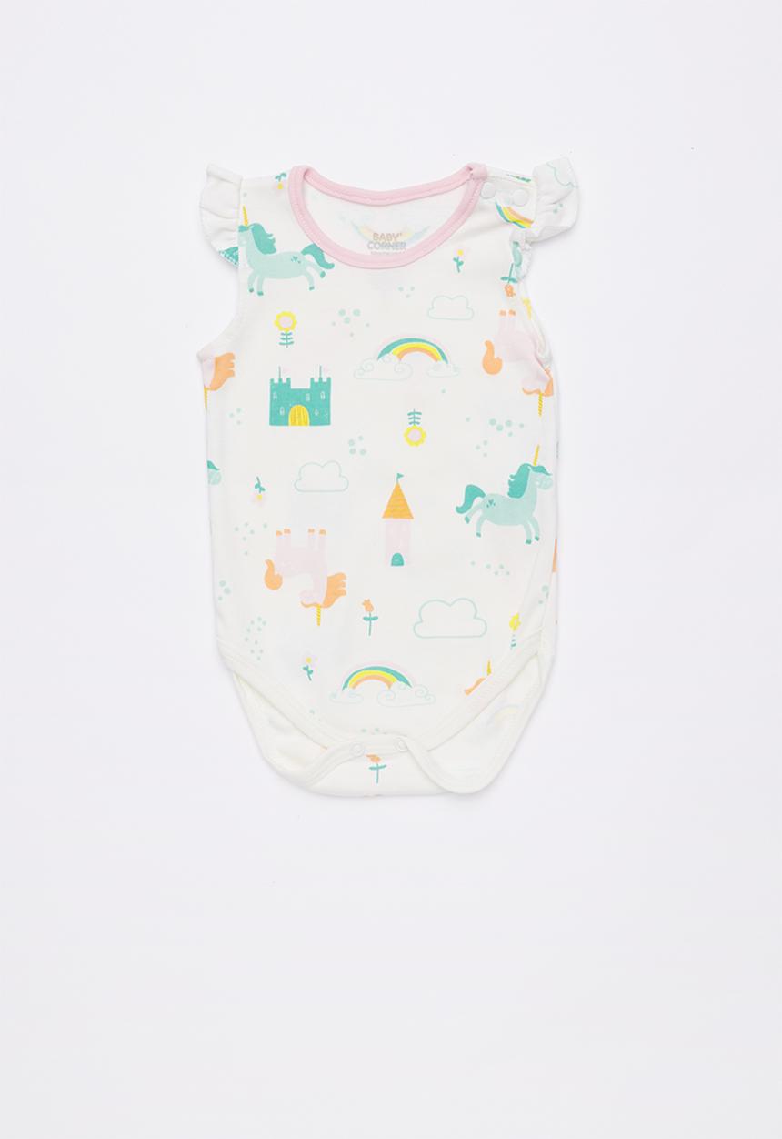Baby Corner - Unicorn 2 pack frilly bodysuit - multi