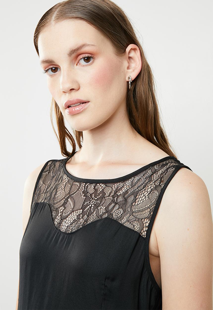 ONLY - Maika lace sleeveless dress - black