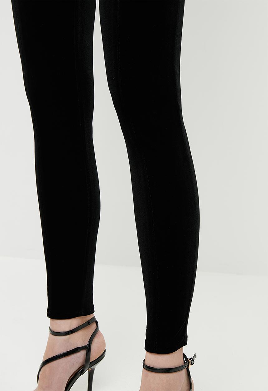 ONLY - Luxe velvet slim pants - black