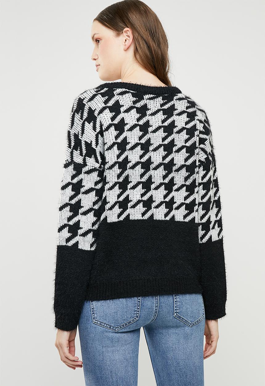 ONLY - Telma houndstooth knit - black & white