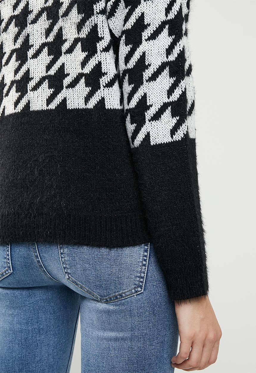 ONLY - Telma houndstooth knit - black & white