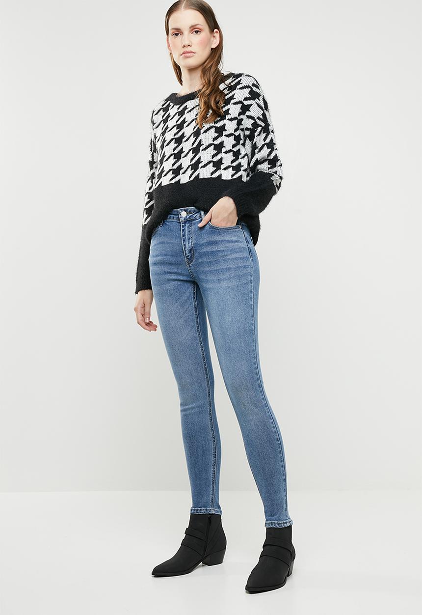 ONLY - Telma houndstooth knit - black & white