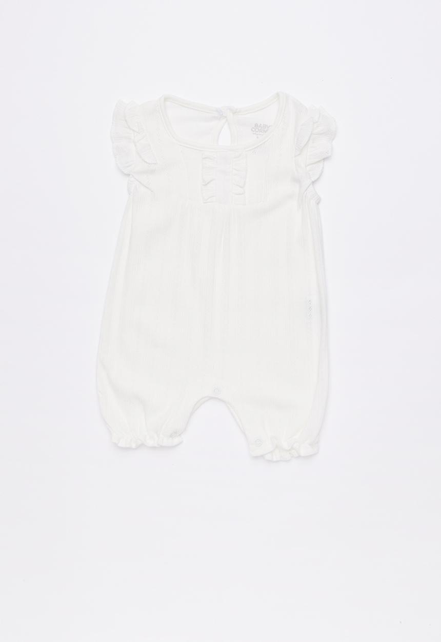 Baby Corner - Frilly Short Romper - Off White