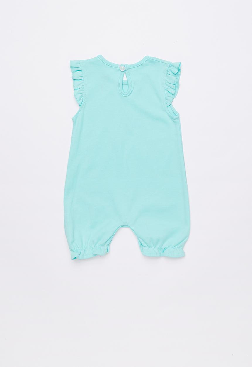 Baby Corner - Unicorn frilly short romper - green