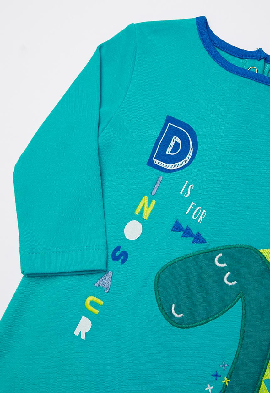 Baby Corner - Dino 2 pack printed sleepsuit & hat set - green