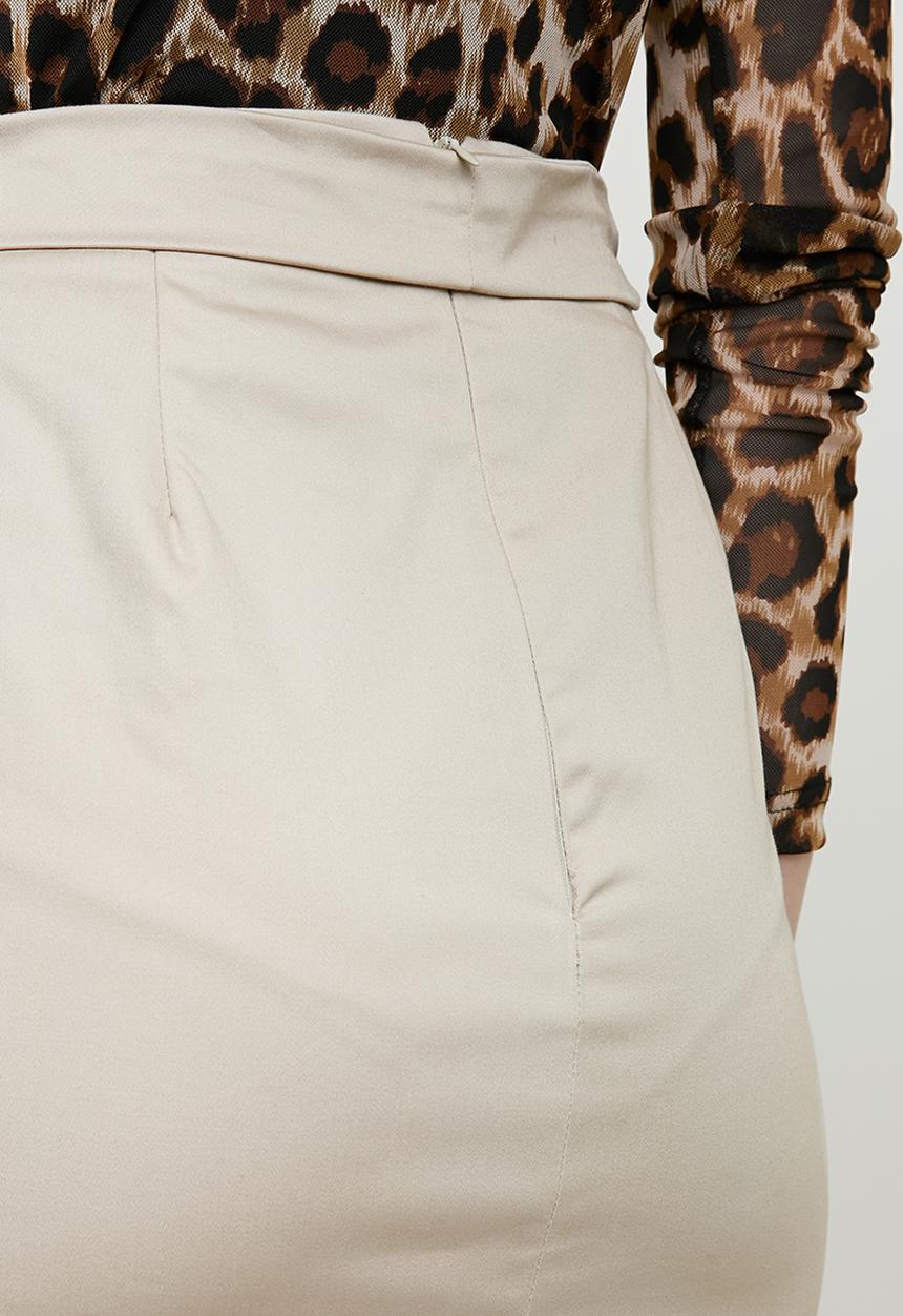 STYLE REPUBLIC - Structured front button skirt - beige