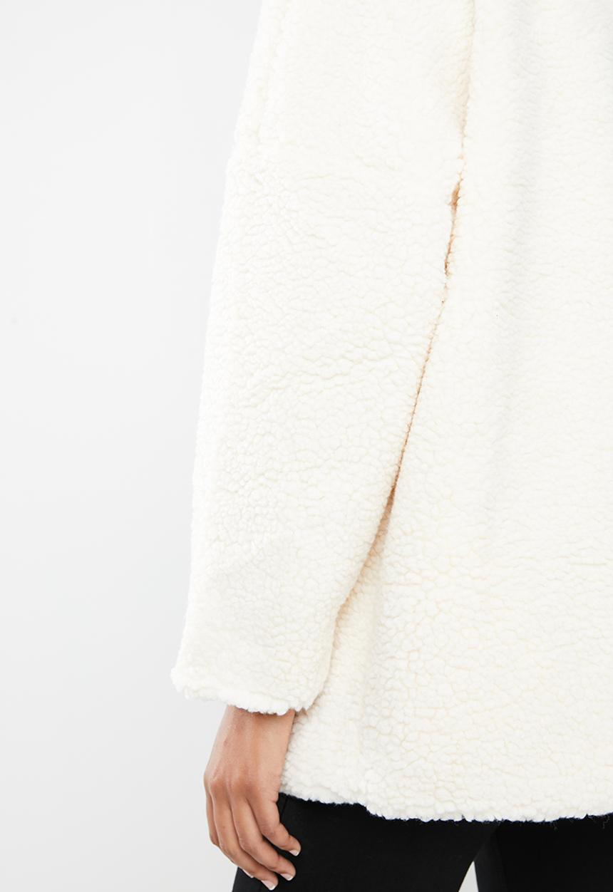 Missguided - Borg throw on jacket - cream
