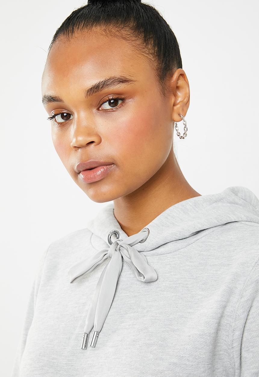 ONLY - Myra hoodie with faux fur cuffs - grey