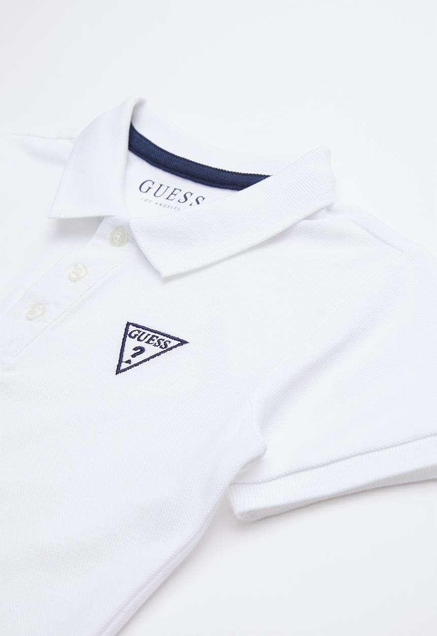 GUESS - Short sleeve core triangle golfer tee - white