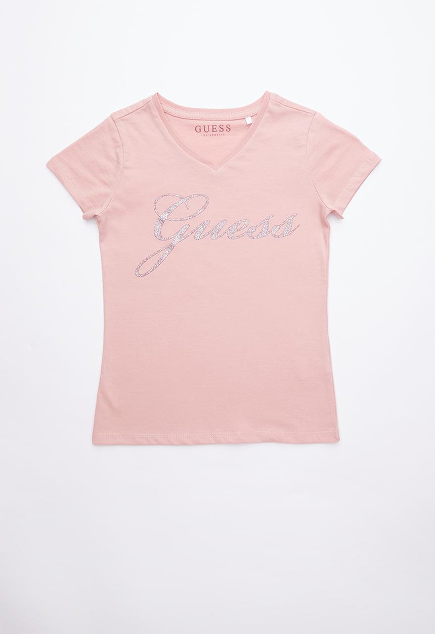 GUESS - Short sleeve script bling tee - pink