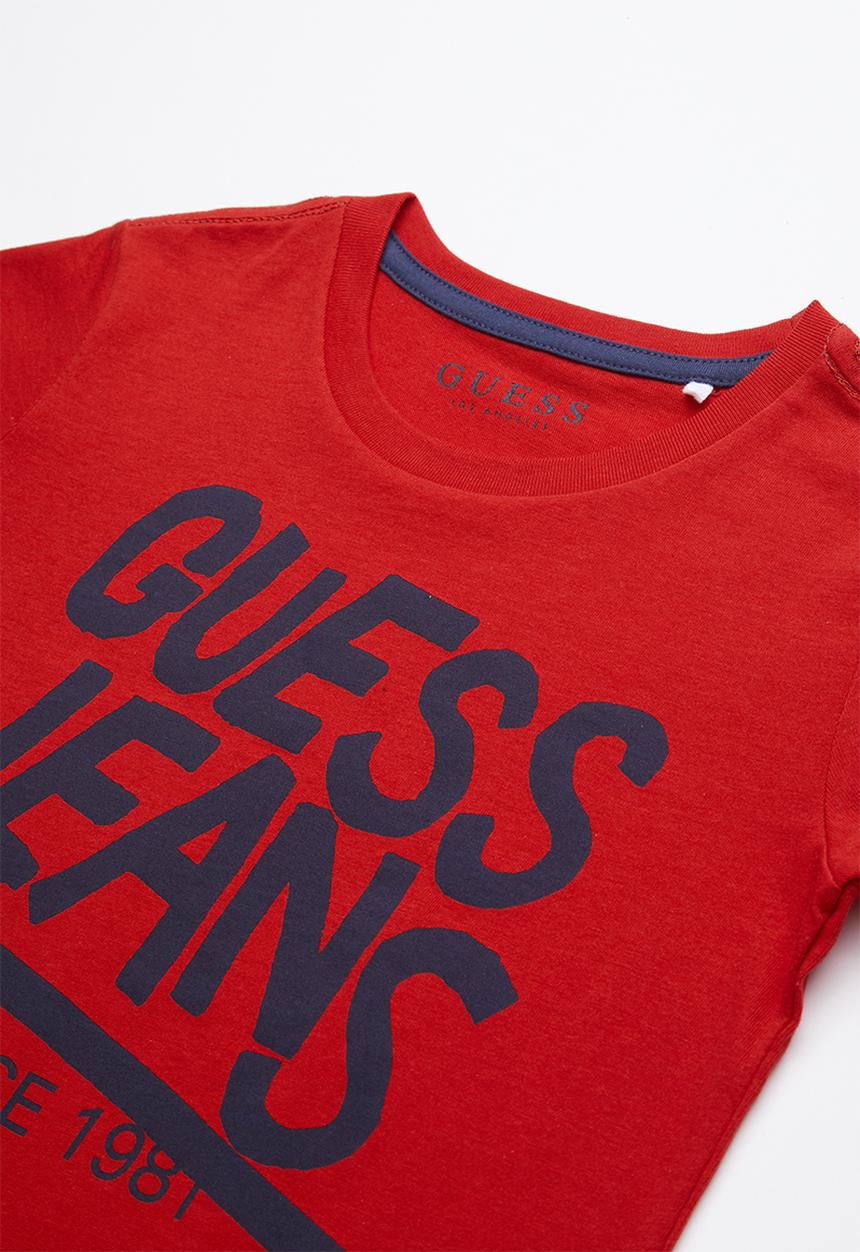 GUESS - Short sleeve Guess tee - red & navy