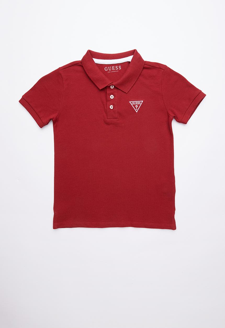 GUESS - Short sleeve core triangle golfer - red