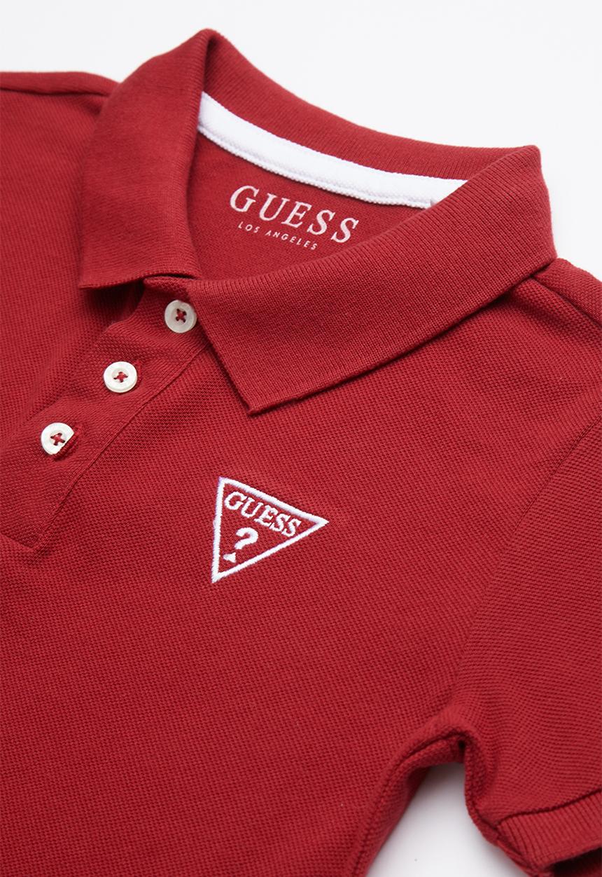 GUESS - Short sleeve core triangle golfer - red