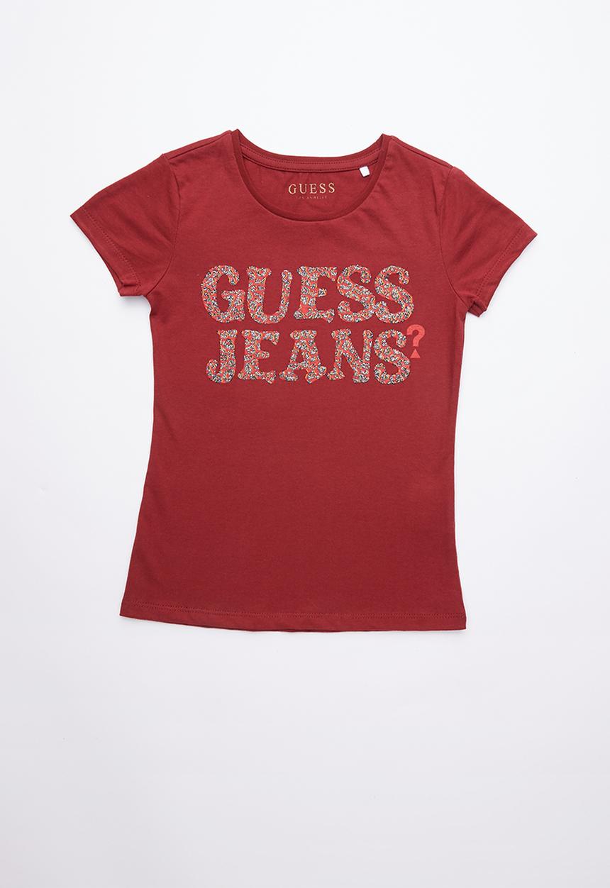 GUESS - Short sleeve leopard Guess tee - red