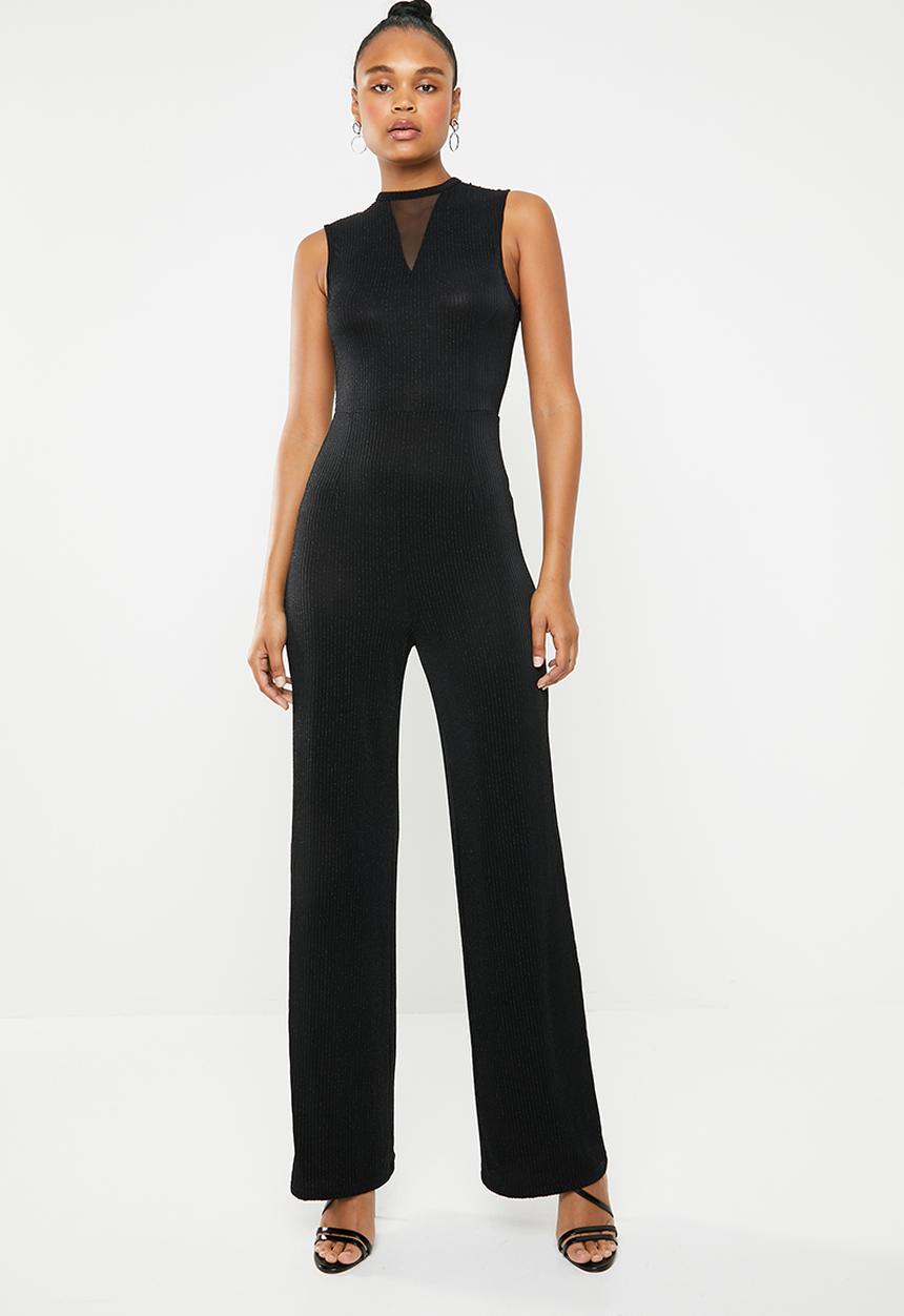 ONLY - Cosmo lurex sleeveless jumpsuit - black