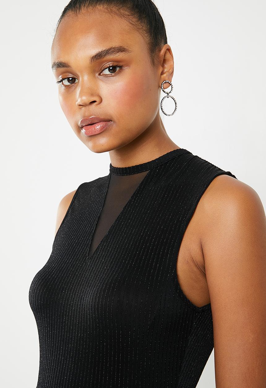 ONLY - Cosmo lurex sleeveless jumpsuit - black