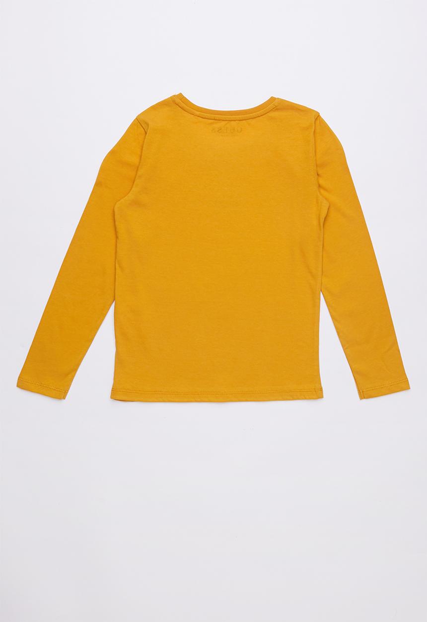 GUESS - Long sleeve classic varsity tee - mustard
