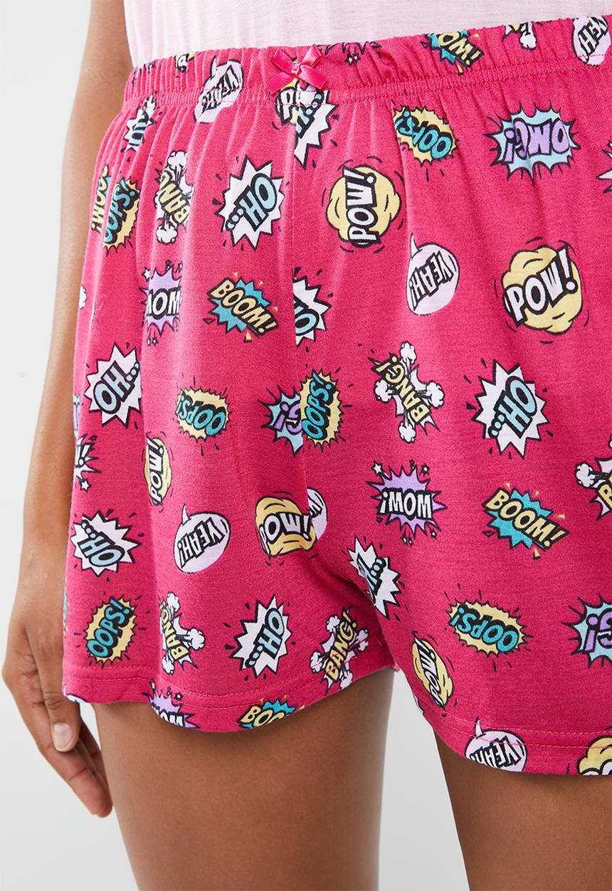 c(inch) - Cami & shorts sleep set - pink