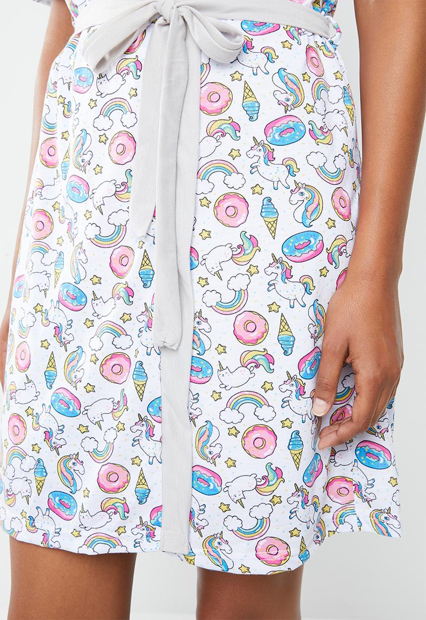 c(inch) - Short sleeve gown - multi