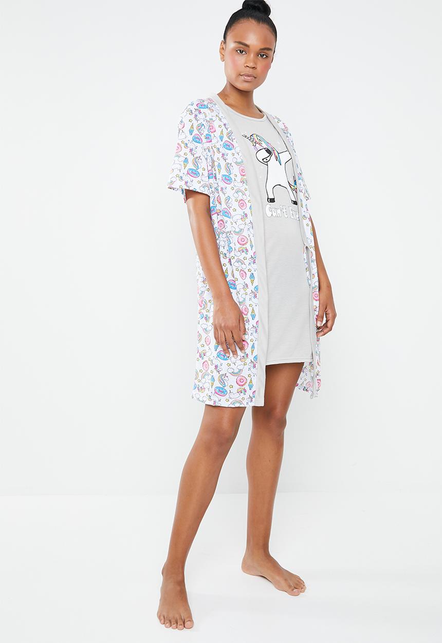c(inch) - Short sleeve gown - multi